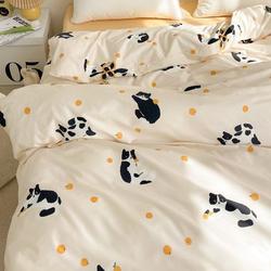 Kitten Orange Bedding Soft Duvet Cover Set Cotton Cat Duvet Cover Bedding Set Gift For Your Girlfriend Boyfriend Gift For Love Gift For Friend Best Valentine Present Holiday Gift