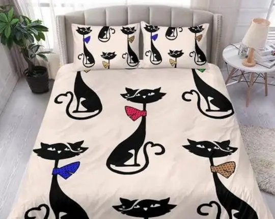 Cats Duvet Cover and pillow Covers - Cats Bedding Set Gift For Your Girlfriend Boyfriend Gift For Love Gift For Friend Best Valentine Present Holiday Gift