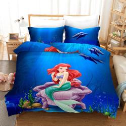 Underwater Mermaid Bedding Set King, Cute Princess Mermaid Living Happily in The Sea Bedding Set Gift For Your Girlfriend Boyfriend Gift For Love Gift For Friend Best Valentine Present Holiday Gift