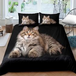 Cat Bedding for Cute Cat Pattern Bedspread Animal Print Decorative Bedding Set Gift For Your Girlfriend Boyfriend Gift For Love Gift For Friend Best Valentine Present Holiday Gift