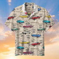 Amazing Vintage Muscle Car On Route Hawaiian Shirt Gift For Your Girlfriend Boyfriend Gift For Love Gift For Friend Best Valentine Present Holiday Gift