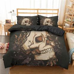 Halloween Bedding Skull Black Duvet Cover Set BedspreadGift For Your Girlfriend Boyfriend Gift For Love Gift For Friend Best Valentine Present Holiday Gift