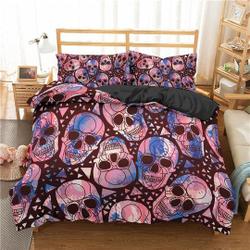Colorful Skulls Duvet Bedding Set Gift For Your Girlfriend Boyfriend Gift For Love Gift For Friend Best Valentine Present Holiday Gift