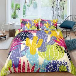Colorful Cactus Plant Duvet Bedding Set Gift For Your Girlfriend Boyfriend Gift For Love Gift For Friend Best Valentine Present Holiday Gift