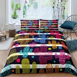 Colorful Cactus Duvet Bedding Set Gift For Your Girlfriend Boyfriend Gift For Love Gift For Friend Best Valentine Present Holiday Gift