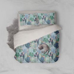 3D Cartoon, Cactus Bedding Set Gift For Your Girlfriend Boyfriend Gift For Love Gift For Friend Best Valentine Present Holiday Gift