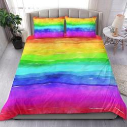 Rainbow Duvet Cover and pillow Covers  - Rainbow Bedding Set Gift For Your Girlfriend Boyfriend Gift For Love Gift For Friend Best Valentine Present Holiday Gift