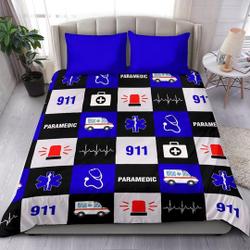 Paramedic Duvet Cover and pillow Covers  - EMT Bedding Set Gift For Your Girlfriend Boyfriend Gift For Love Gift For Friend Best Valentine Present Holiday Gift