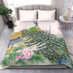 Peacock Duvet Cover and pillow Covers  - Peacock Bedding Set Gift For Your Girlfriend Boyfriend Gift For Love Gift For Friend Best Valentine Present Holiday Gift