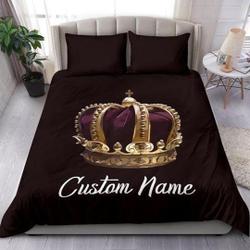 Crown Custom Name Duvet Cover and pillow Covers  - Crown Queen Bedding Set Gift For Your Girlfriend Boyfriend Gift For Love Gift For Friend Best Valentine Present Holiday Gift