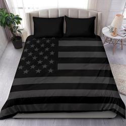 Black USA Flag Duvet Cover and pillow Covers  - USA Flag Bedding Set Gift For Your Girlfriend Boyfriend Gift For Love Gift For Friend Best Valentine Present Holiday Gift