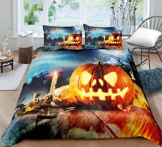 Halloween Duvet Cover King Cartoon Pumpkin Comforter Cover Lantern Bedding Ghost Set Gift For Your Girlfriend Boyfriend Gift For Love Gift For Friend Best Valentine Present Holiday Gift