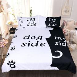 3D  Black and White Dog D05 Duvet Cover Bedding Set Quilt Cover Quilt Duvet CoverGift For Your Girlfriend Boyfriend Gift For Love Gift For Friend Best Valentine Present Holiday Gift