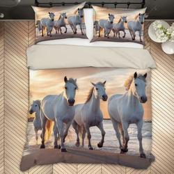 3D White Horses ZZD2042 Duvet Cover Bedding Set Quilt Cover Quilt Duvet Cover Pillowcases BeddingGift For Your Girlfriend Boyfriend Gift For Love Gift For Friend Best Valentine Present Holiday Gift