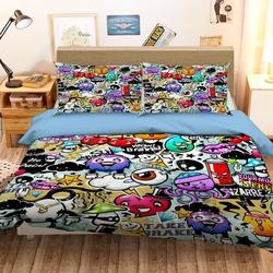 3D Colored Graffiti  MMM103 Duvet Cover Bedding Set Quilt Cover Quilt Duvet CoverGift For Your Girlfriend Boyfriend Gift For Love Gift For Friend Best Valentine Present Holiday Gift