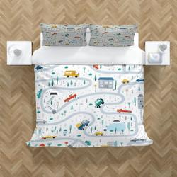 Nursery Vehicle Car Duvet Cover Set with PillowcasesGift For Your Girlfriend Boyfriend Gift For Love Gift For Friend Best Valentine Present Holiday Gift