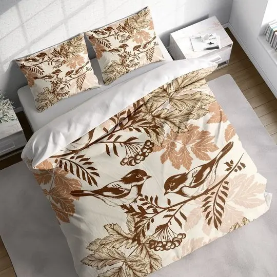 Sparrow Branch Duvet Cover Set, Botanical Quilt Cover, Comforter Bedding Set PillowcasesGift For Your Girlfriend Boyfriend Gift For Love Gift For Friend Best Valentine Present Holiday Gift
