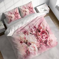 Watercolor Flower Painting Duvet Cover Set  Pillowcases, Pink Floral 3D Printed Quilt CoverGift For Your Girlfriend Boyfriend Gift For Love Gift For Friend Best Valentine Present Holiday Gift