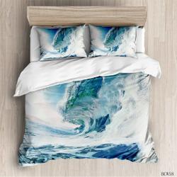 3D Ocean Waves Duvet Cover Set Queen  Hotel Luxury Bedding Set Comforter CoverGift For Your Girlfriend Boyfriend Gift For Love Gift For Friend Best Valentine Present Holiday Gift