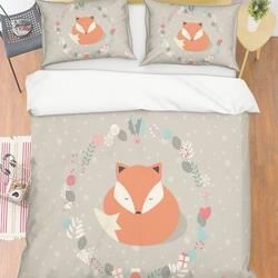 3D Fox Duvet Covers Set, Floral Quilt Cover, Leaves Bedding Set, Cartoon Doona Cover, Kids Bedding Set Gift For Love Gift For Friend Best Valentine Present Holiday Gift