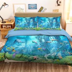 3D Underwater World  Duvet Cover Bedding Set Quilt Cover Pillowcases BeddingGift For Your Girlfriend Boyfriend Gift For Love Gift For Friend Best Valentine Present Holiday Gift