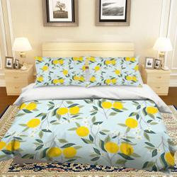 3D White-blue Lemon MMM208 Duvet Cover Bedding Set Quilt Cover Quilt Duvet CoverGift For Your Girlfriend Boyfriend Gift For Love Gift For Friend Best Valentine Present Holiday Gift