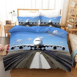 Boys Duvet Cover Queen for Kids Children Teen Aviation Aircraft Runway Bedding Set 3D AirplaneGift For Your Girlfriend Boyfriend Gift For Love Gift For Friend Best Valentine Present Holiday Gift