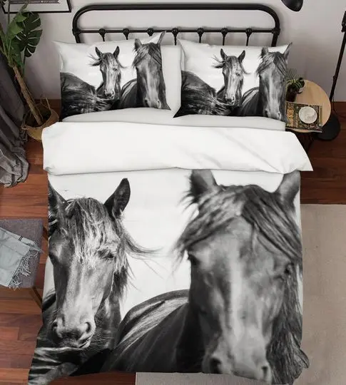3D Horse D246 Duvet Cover Bedding Set Quilt Cover Quilt Duvet Cover ,Pillowcases BeddingGift For Your Girlfriend Boyfriend Gift For Love Gift For Friend Best Valentine Present Holiday Gift