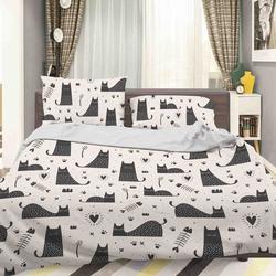 3D Cat Duvet Covers Set, Fishbone Quilt Cover, Black Bedding Set Gift For Your Girlfriend Boyfriend Gift For Love Gift For Friend Best Valentine Present Holiday Gift