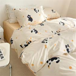 Cute Cartoon Cat Duvet Cover, 100% Cotton Duvet Cover Set, Cartoon Cat Bedding, Cute Girlish Bedding Set Gift For Your Girlfriend Boyfriend