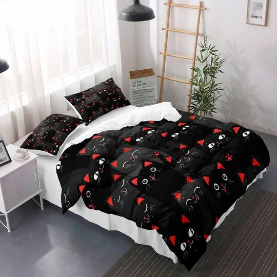 Animal Duvet Cover Set, Cute Kittens Baby Cats Sweet Feline Kids Nursery Child KittyGift For Your Girlfriend Boyfriend Gift For Love Gift For Friend Best Valentine Present Holiday Gift