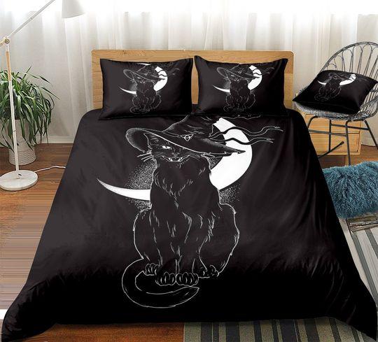 Black Cat Duvet, Duvet Cover Set, Bedding Set, Cat DuvetGift For Your Girlfriend Boyfriend Gift For Love Gift For Friend Best Valentine Present Holiday Gift