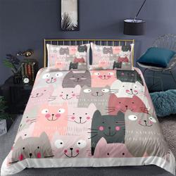 Pink cats bedding cute duvet cover set, kids bedding full, toddler beddingGift For Your Girlfriend Boyfriend Gift For Love Gift For Friend Best Valentine Present Holiday Gift