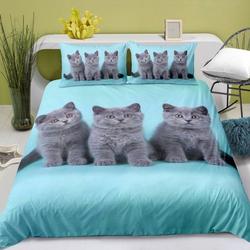 Animal Duvet Cover Set, Cat Head Portrait Furry Head Kitten Domestic ,  Piece Bedding Set Gift For Your Girlfriend Boyfriend Gift For Love Gift For Friend Best Valentine Present Holiday Gift