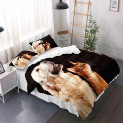 Funny Duvet Cover Set, Kitten Siblings Lying Beside Sleepy Heads Cat Piece Bedding Set Gift For Your Girlfriend Boyfriend Gift For Love Gift For Friend Best Valentine Present Holiday Gift