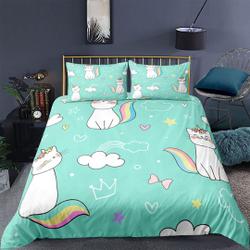 Cat Duvet Cover Set, Cartoon Cat Twin Bedding Set Gift For Your Girlfriend Boyfriend Gift For Love Gift For Friend Best Valentine Present Holiday Gift