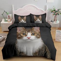 3D Printed Big-Eyed Cute Furry Cat,Decorative Pieces Bedding Set Gift For Your Girlfriend Boyfriend Gift For Love Gift For Friend Best Valentine Present Holiday Gift