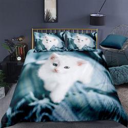 Cats Posing Over Floral Background Feline Kitten Kitty Cartoon Art Prints, Decorative  Piece Bedding Set Gift For Your Girlfriend Boyfriend