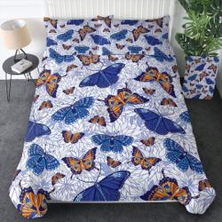 Purple Orange Butterfly Bedding Set Gift For Your Girlfriend Boyfriend Gift For Love Gift For Friend Best Valentine Present Holiday Gift