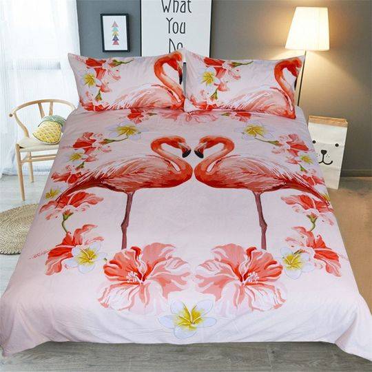 Flamingo Bedding Set Gift For Your Girlfriend Boyfriend Gift For Love Gift For Friend Best Valentine Present Holiday Gift