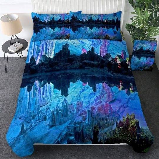 Blue Light Crystal Bedding Set Gift For Your Girlfriend Boyfriend Gift For Love Gift For Friend Best Valentine Present Holiday Gift