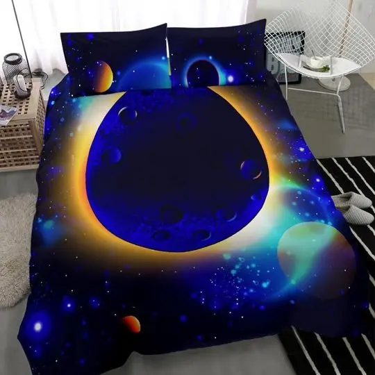 Glowing Dark Galaxy Bedding Set Gift For Your Girlfriend Boyfriend Gift For Love Gift For Friend Best Valentine Present Holiday Gift
