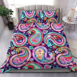 Colorful Paisley Bedding Set Gift For Your Girlfriend Boyfriend Gift For Love Gift For Friend Best Valentine Present Holiday Gift