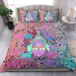 Butterfly Floral Buddha Bedding Set Gift For Your Girlfriend Boyfriend Gift For Love Gift For Friend Best Valentine Present Holiday Gift