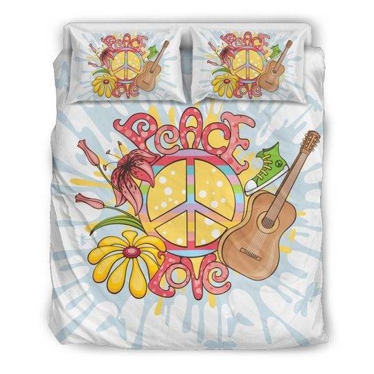 Peace And Love Bedding Set Gift For Your Girlfriend Boyfriend Gift For Love Gift For Friend Best Valentine Present Holiday Gift