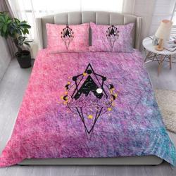 Mountain Triangle Pink Gradient Bedding Set Gift For Your Girlfriend Boyfriend Gift For Love Gift For Friend Best Valentine Present Holiday Gift