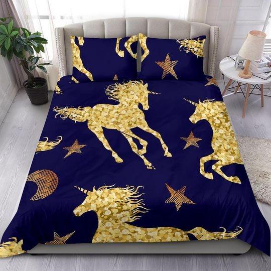 Gold Star Unicorn Bedding Set Gift For Your Girlfriend Boyfriend Gift For Love Gift For Friend Best Valentine Present Holiday Gift