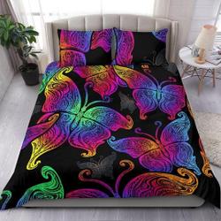 Neon Butterfly Bedding Set Gift For Your Girlfriend Boyfriend Gift For Love Gift For Friend Best Valentine Present Holiday Gift
