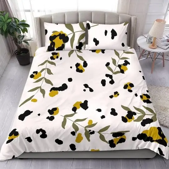 White Cheetah Leaf Bedding Set Gift For Your Girlfriend Boyfriend Gift For Love Gift For Friend Best Valentine Present Holiday Gift