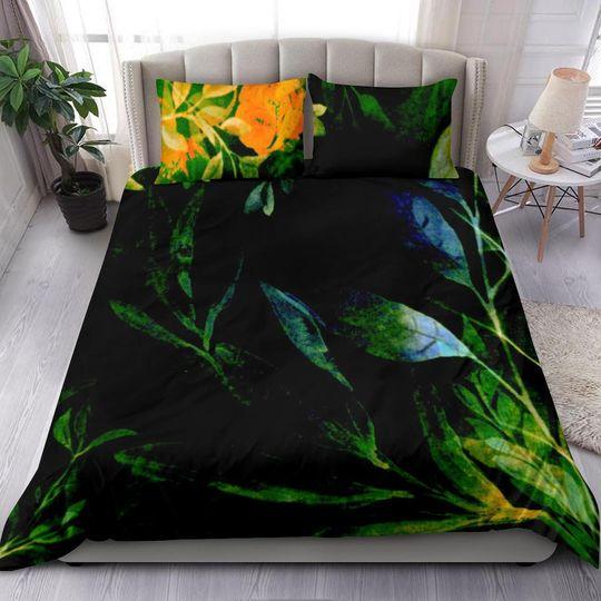 Black Yellow Floral Bedding Set Gift For Your Girlfriend Boyfriend Gift For Love Gift For Friend Best Valentine Present Holiday Gift